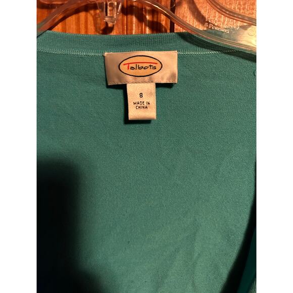 Talbots blue silk cropped cardigan size 8 - Picture 2 of 4